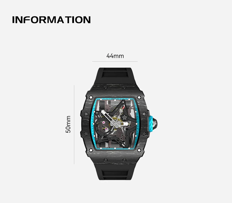 CRONUSART ساعة أوتوماتيكية للرجال ساعة يد ميكانيكية فاخرة NTPT ألياف الكربون تونيو حافظة مضيئة حزام مطاطي هيكل عظمي