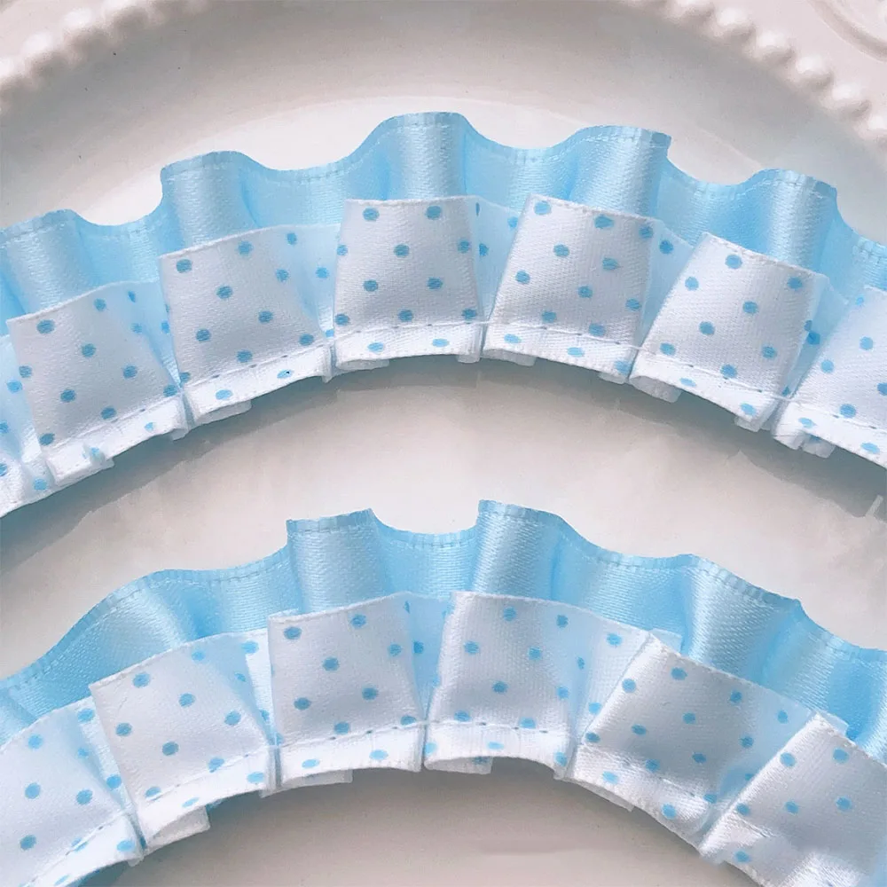 Geraffter Polka-Dot-Spitzenbesatz für Puppenkleidung, individuelle Haaraccessoires, Damenblusenverzierung, Socken, Tischdecke, Geldbörse – Detail 7