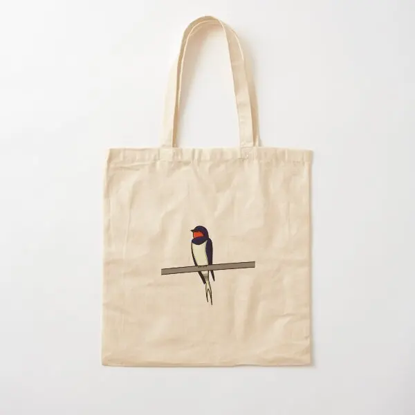 Swallow Cotton  Canvas Bag Tote Printed Shopper Fashion Unisex Fabric Travel Designer Shoulder Bag Ladies Foldable Casual