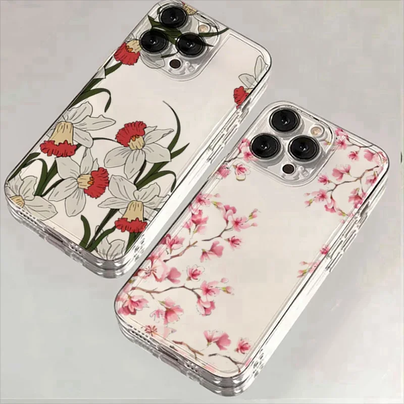 Case For Motorola Edge40 Pro Moto G73 G72 G71 G52 G32 G22 G30 G60 G60S G9Play cover Flower Fashion Clear Floral view 4