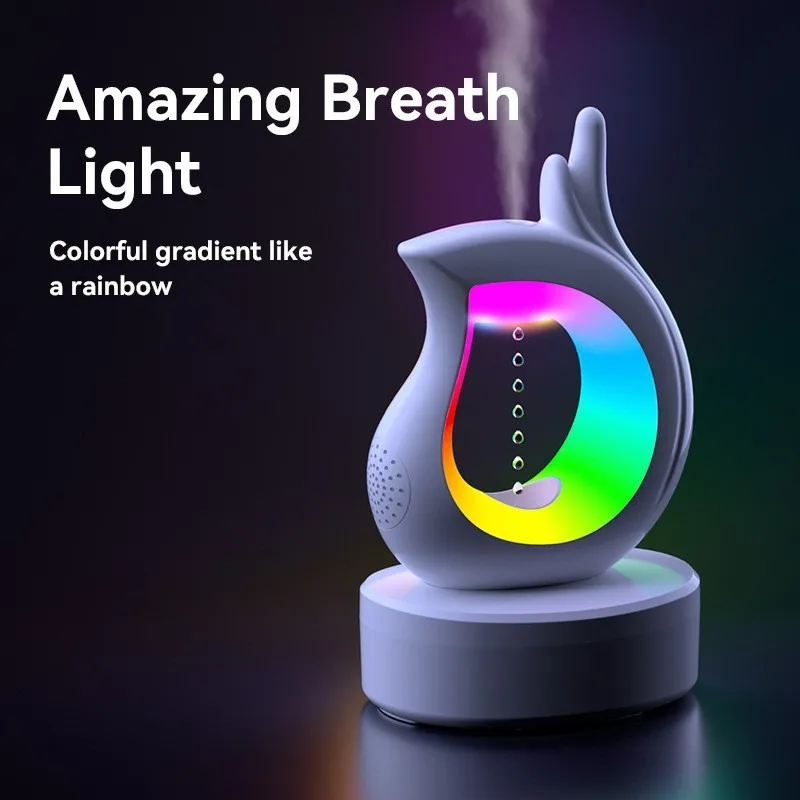 Humidificateur d'air anti-gravité avec reflux de gouttelettes d'eau, lumière ambiante pour document de bureau, usage domestique avec haut-parleur Bluetooth