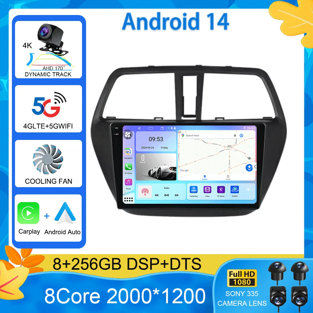 

Автомобильный радиоприемник Android 14 для Suzuki SX4 2006-2014, мультимедийный видеоплеер, 2 Din, 4G, WIFI, беспроводной Carplay, навигация, GPS, RDS, головное устройство