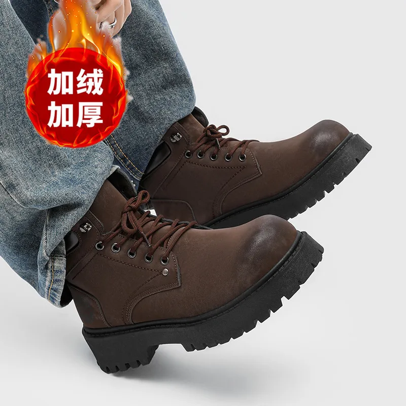 Men's Winter Boots Thermal Waterproof | Non-Slip Snow Shoes | Plush Lined Sneakers | Outdoor Hiking Boots for Men