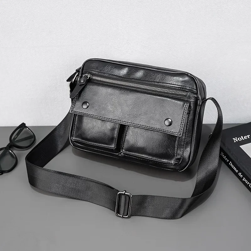 

New Men Crossbody Bag Fashion Messenger Bag Satchels Men Crossbody Bags Luxury Brand Design Shoulder Bag PU Multi-Pocket Handbag