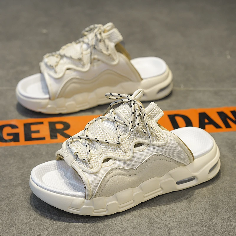 운동화 플랫폼 클라우드 슬라이드 남성 신발, 쪼리 여름 해변 미끄럼 방지 샌들, 홈 남성 스포츠 소프트 2024 신제품 