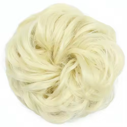 Azqueen Synthetic Messy Bun Chignon Donut Gary Brown Color Hair Bun Pad Elastic Hair Rope Rubber Band Hair Extensions - Image 26