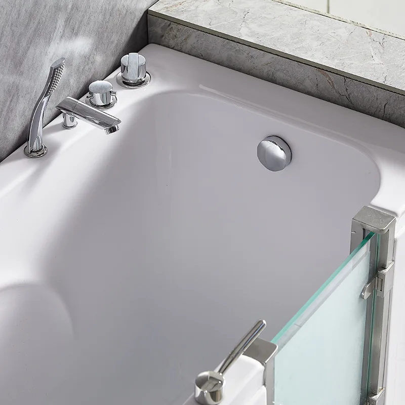 Manufacturer Direct Walk-In Bathtub With Door Seat Acrylic Anti-Slip Grab Bar Whirlpool Massage Modern Elderly Safety Bath Tub