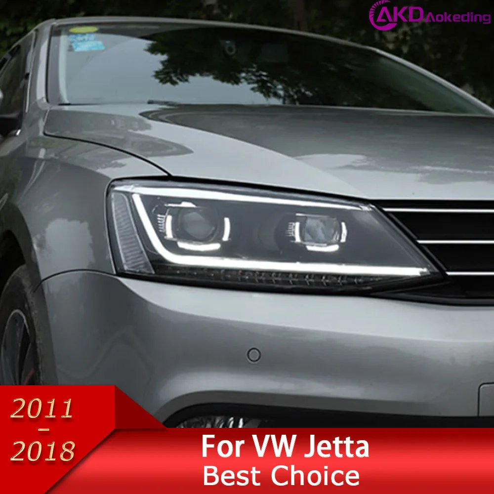 

Car Headllights for VW Jetta Sagitar MK6 LED Headlight 2011-2018 Headlights DRL Turn Signal High Beam Double U Projector Lens