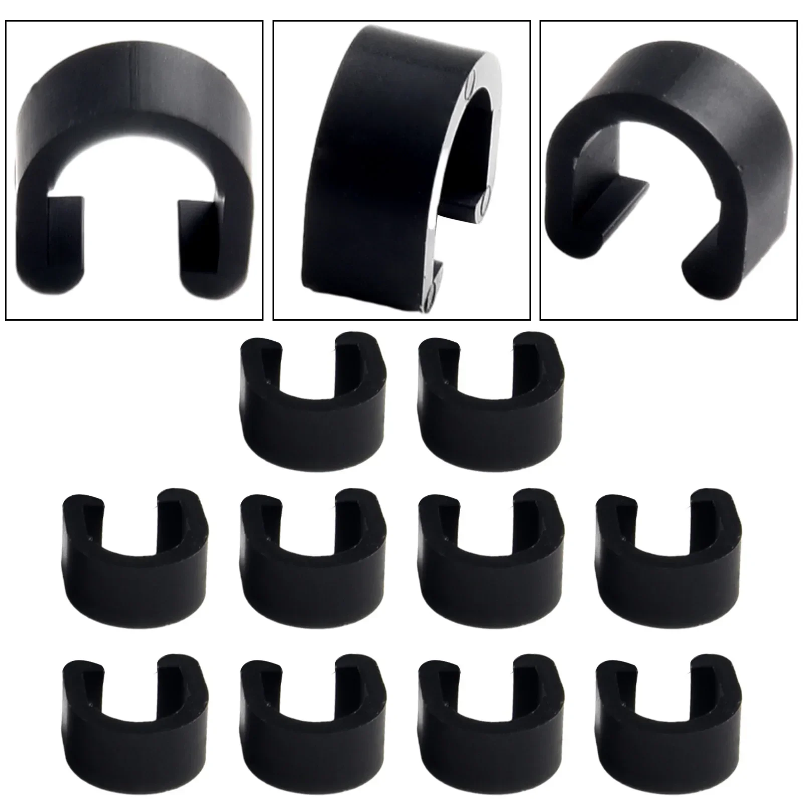 10pcs Bike Bicycle Plastic C-Type Shift Brake Cable Buckle Organizer U Shaped Snap Clamp Hydraulic Hose Frame Clip Fixing Clamps