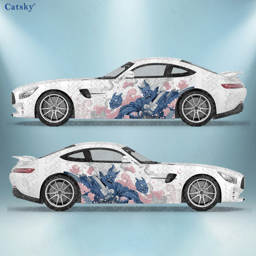 

2pcs Blue Prana Mask Monster Sticker, Durable, Fade-Resistant, Easy to Install and Remove - Enhance Vehicle Aesthetic with Bold