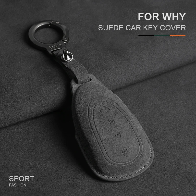

Suede Car Key Cover For WEY 23 Coffee 01 LatteDHT-PHEV WEY 07 80 Car Key Decorative Protective Case Shell Keychain Accessories
