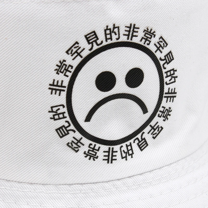 Unisex Sad Boy Bucket Hat Hip Hop Panama Caps Sad Emotion Summer Sun Visor Hats Cry Face Print Cap Fisherman Hats Personalized