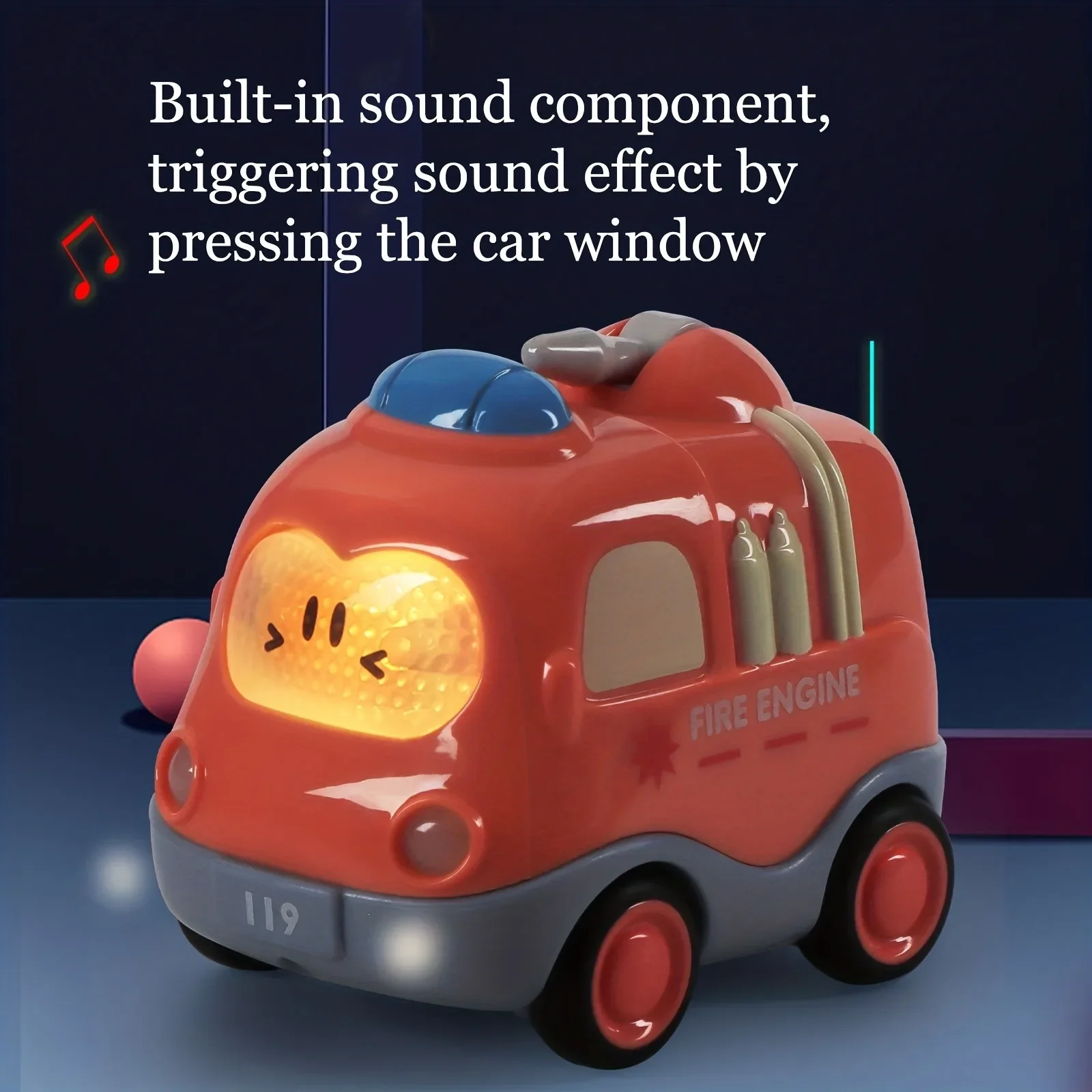 Pull Back Vehicle Toy Toddlers Cars with Lights & Sound, Police Car, Ambulance, Fire Truck, Taxi Birthday Party Gifts Toy view 6
