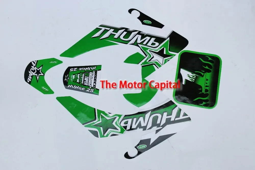 GREEN Dirt Bike CRF 50cc Pit  Decals Stickers Moto X Baja FREE SHIPPING