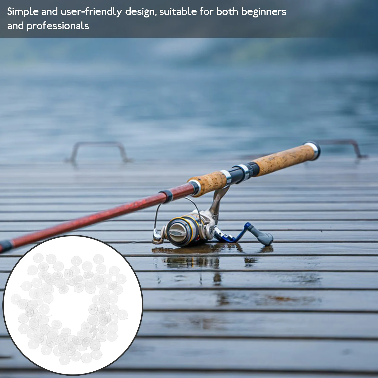 

100pcs Line Stop Disc Fish Lure Stopper Abs Fishing Gear Lure Fishing Supplies Accessories Blocks Tools Line Discs Durable