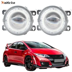 2 Pieces Car Lens LED Fog Lights Assembly Angel Eye DRL Daytime Runinng Light Lamp for Honda Civic Type R (FK2) 2015 2016 2017