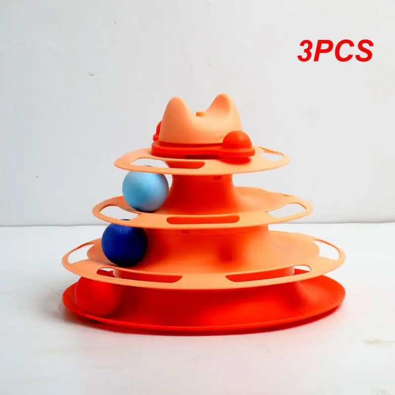 

3PCS Layers Cat Toy Tower Funny Interactive Toys for Cat Kitten Training Amusement Plate Tower With Ball and Cat