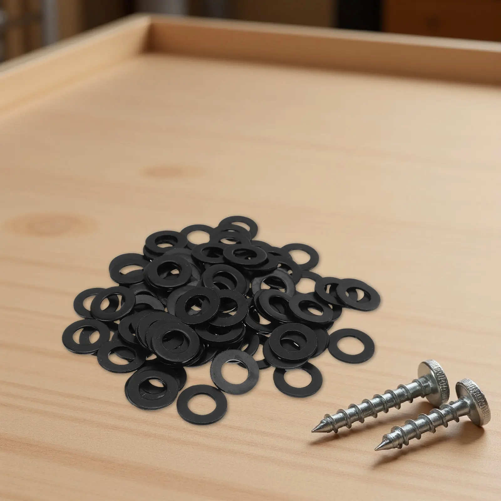 100Pcs Stainless Steel Flat Washer Black M8 Metric Heavy Duty Screw Bolt Hardware Construction DIY Automobile Machinery