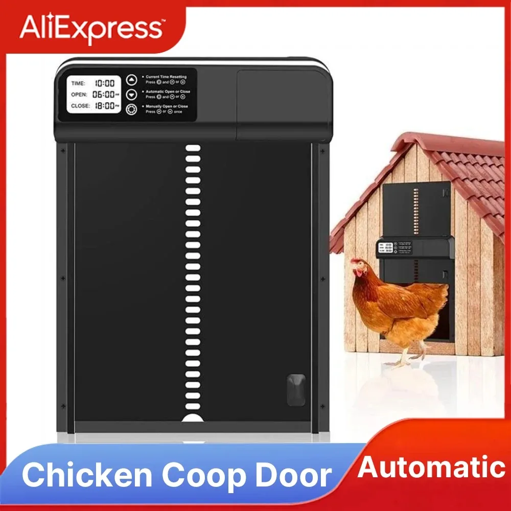 

Automatic Chicken Coop Door Induction Electric Metal Intelligent Timing Automatic Opening&Closing Coop Door Farm Management Tool