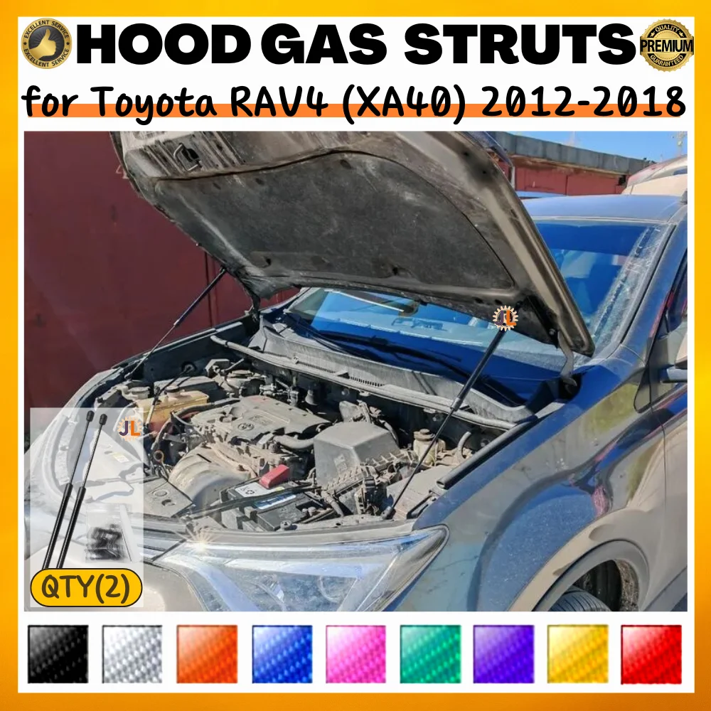 

Qty(2) Hood Struts for Toyota RAV4 (XA40) 2012-2018 Front Bonnet Modify Gas Springs Shock Absorbers Lift Supports Dampers