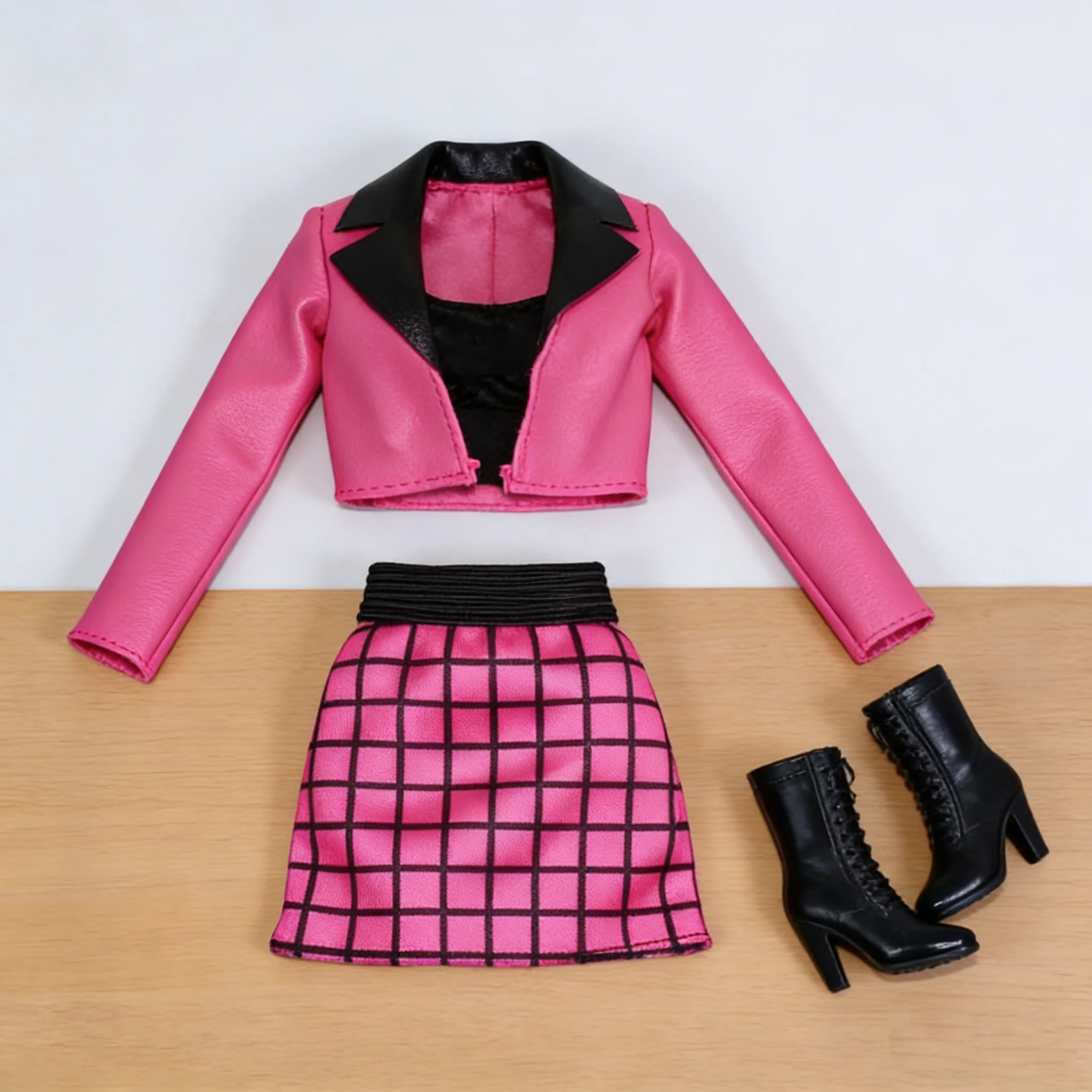 

Hot pink clothes set / top + coat + skirt / 30cm doll clothing suit outfit for 1/6 Xinyi FR ST OB BB Doll / dollhouse toy