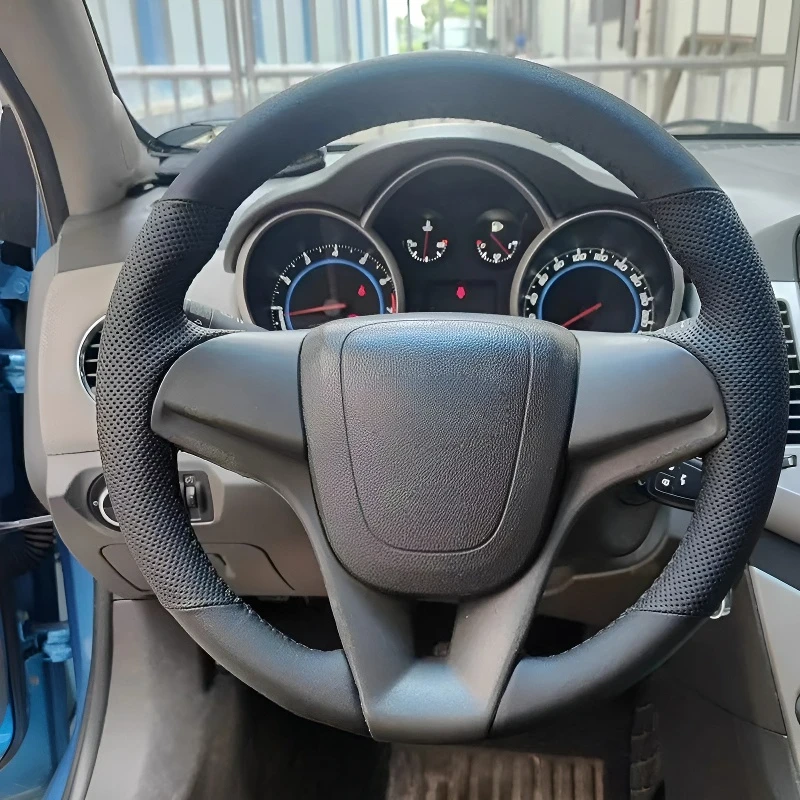 For Chevrolet Trax 14-18 Hand-sewn Steering Wheel Cover; Lightweight and Breathable; Full-Coverage Style Modification Design