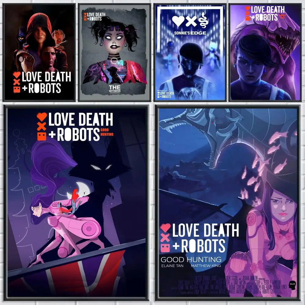 

Cool TV L-Love Death Robots Poster Trendy Wall Art Good Sticker Printed on PP Paper for Living Room Office Bar Decoration