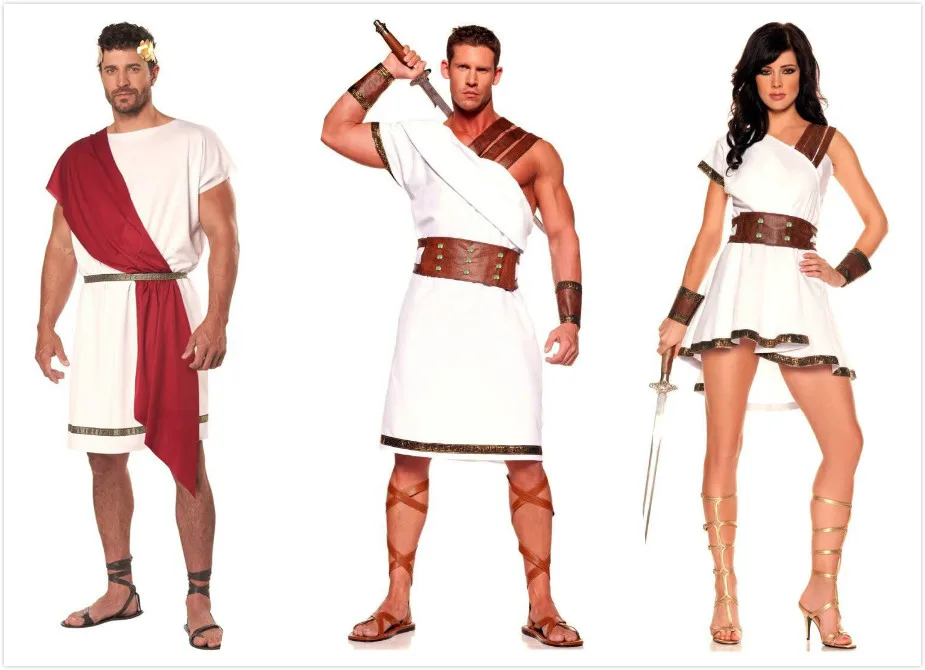 زي الأمير العربي ذو الخصر الأبيض القديم الأساطير الرومانية المحارب الزي للرجال أزواج الهالوين ملابس تنكرية