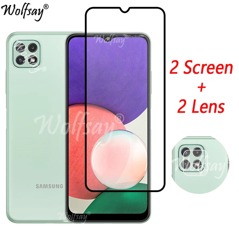 Full Cover Tempered Glass For Samsung Galaxy A22 5G Screen Protector For Samsung A22 5G Camera Glass For Samsung A22 Glass 6.6