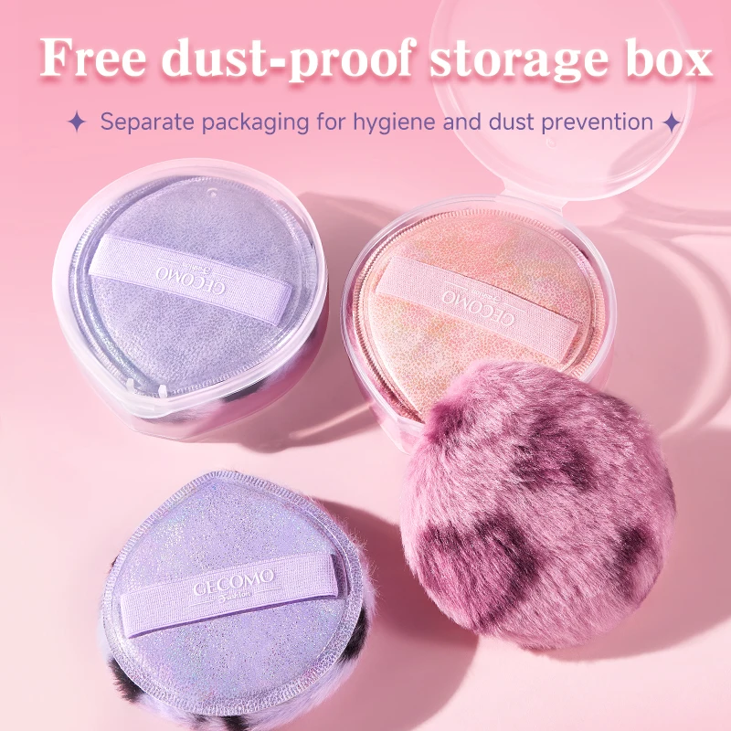 Esponja de polvo de felpa suave con brillo fino y brillante para iluminar el cuerpo, esponja de maquillaje para mejillas, fácil aplicación de maquillaje