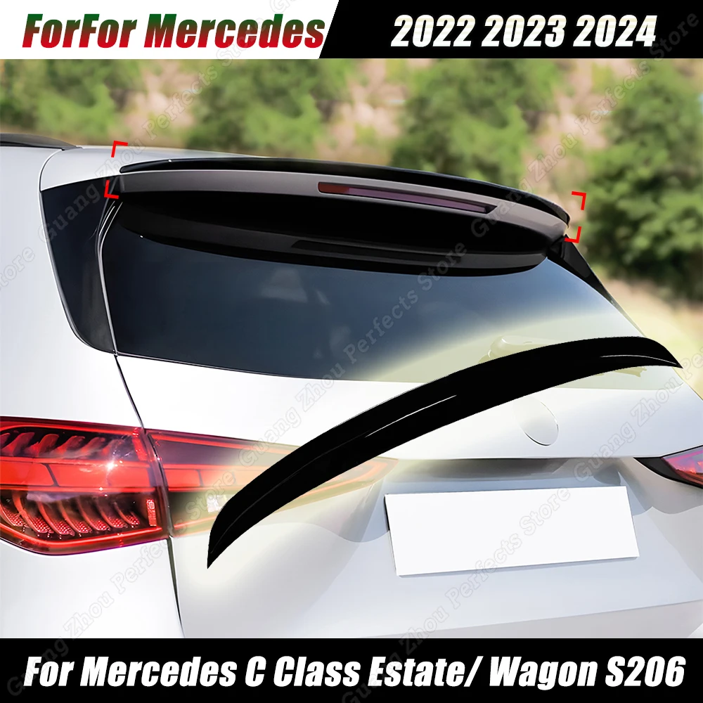 Rear Roof Spoiler Wing Rear Window Trunk Diffuser Tail Wing Decoration For Mercedes Benz C Class Estate/ Wagon S206 2022-2024+