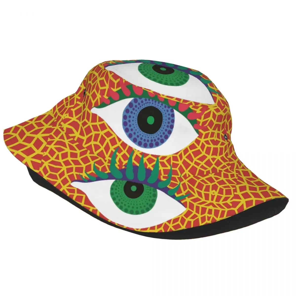 Two Eye Yayoi Kusama Bucket Hat for Unisex Summer Travel Polka Aesthetic Sun Hat for Outdoor Sport Fishing Cap Ispoti Hat