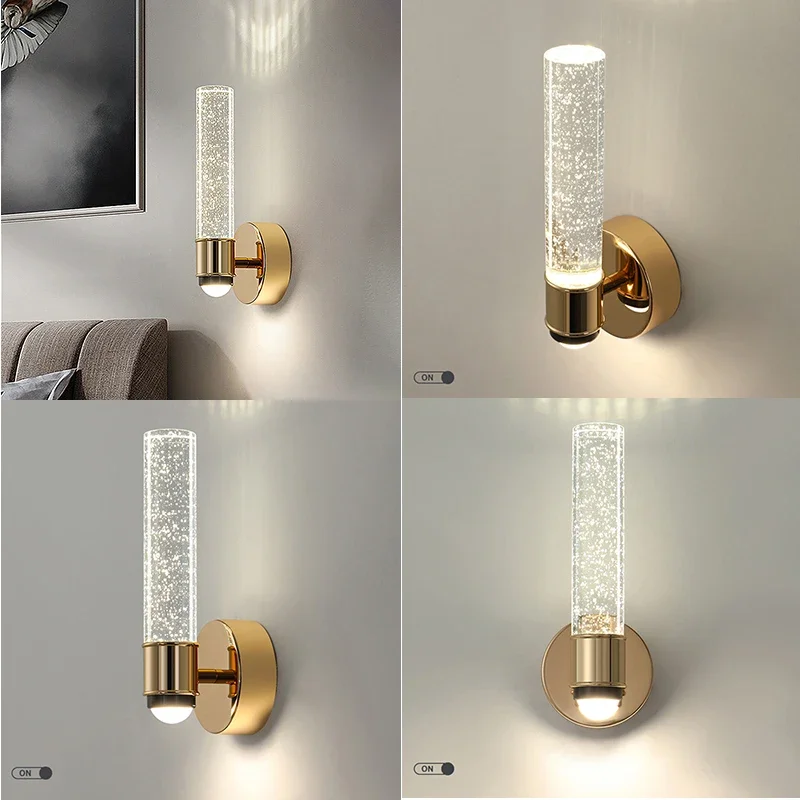 2025 Modern Bubble Crystal Wall Lamps LED Wall Sconces Living Room Bedroom Bathroom Corridor Aisle Indoor Decor Home Hanging Lig