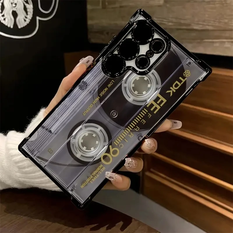 Image 4: Coque de téléphone souple à motif cassette rétro plaquée pour Samsung Galaxy A56 A36 5G, S26 S25 Ultra S24FE S23 A16 A55 S22 S21