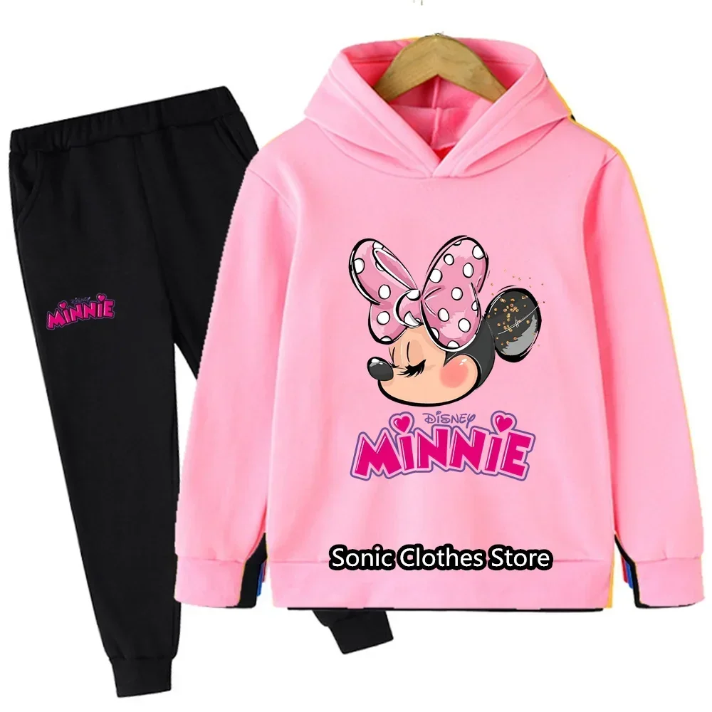 

Mickey Mouse Hoodie+pant Baby Boy Girl Autumn Minnie Mouse Suit Toddler Kids Hoodies Set Boy Clothing Baby Clothes