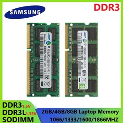 SAMSUNG Laptop Memory DDR3 Memoria DDR3L SODIMM Laptop RAM 8GB 4GB 2GB High Performance Notebook Sodimm RAM 1333 1600Mhz 1866MHz