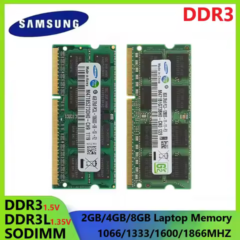 SAMSUNG Laptop Memory DDR3 Memoria DDR3L SODIMM Laptop RAM 8GB 4GB 2GB High Performance Notebook Sodimm RAM 1333 1600Mhz 1866MHz