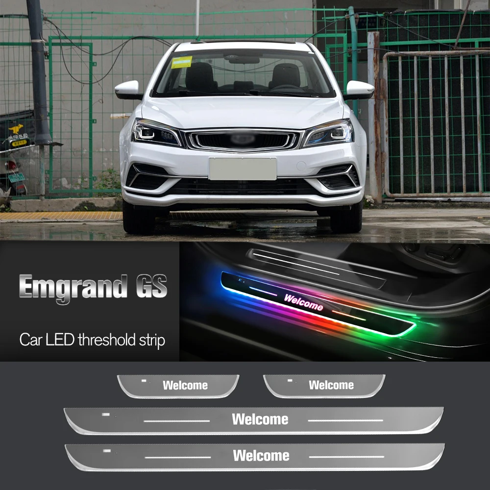 

Car Door Sill Light For Geely Emgrand GS 2020-2023 2021 2022 Customized Logo LED Welcome Threshold Pedal Lamp Accessories