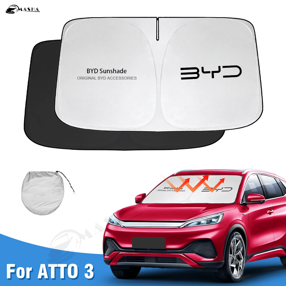 For BYD Atto 3 2021-2024 Car Windshield Sun Shade Reflector Sunshade Offers Protection for Car Interior Yuan Plus Accessories