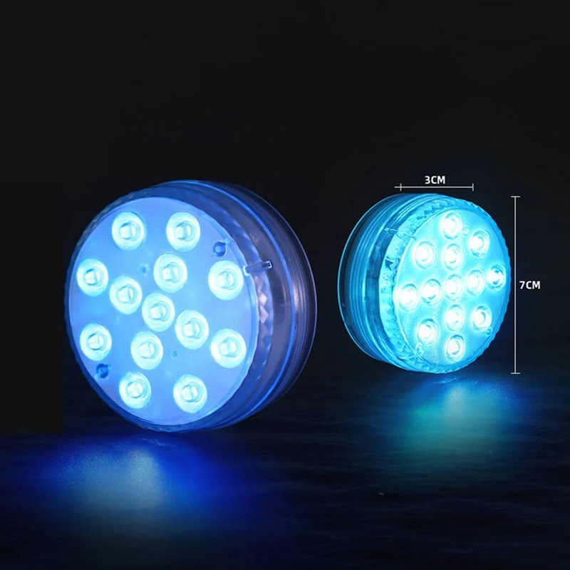 자석 및 흡입 컵이 있는 RGB 수중 조명, 수영장 조명, 수중 LED 조명, 연못용 야간 조명, 13 LED