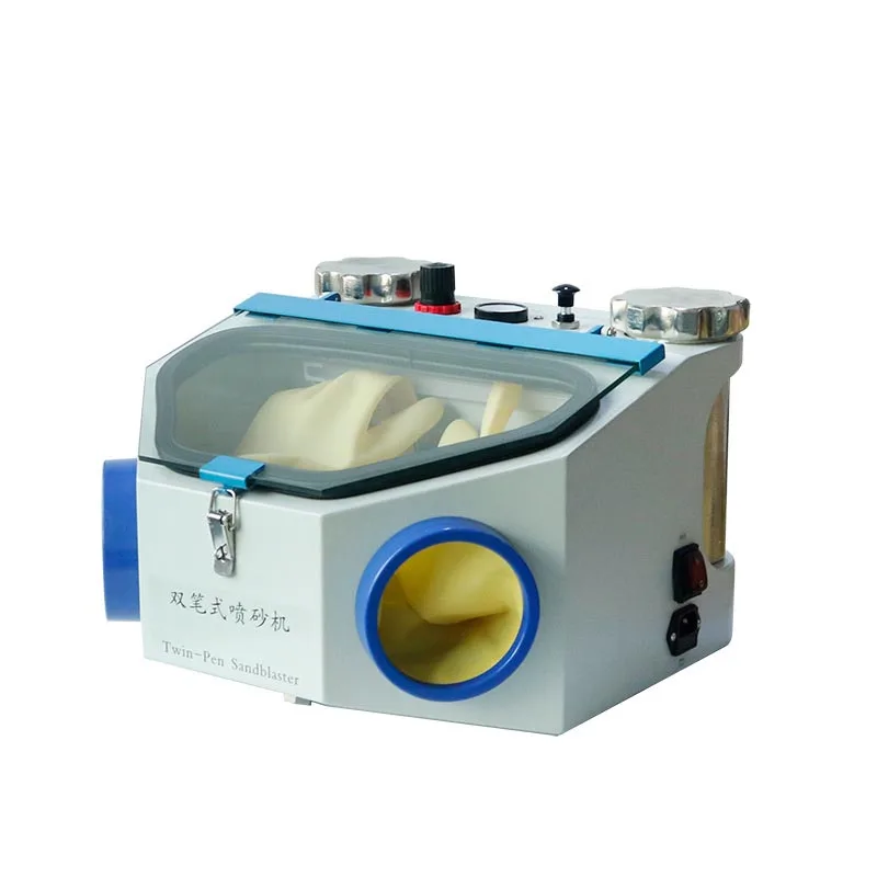 Double Pen Sandblaster Precision Blasting Equipment For Dental Lab Crown Surface Treatment Oxide Removal And Dental Restoration