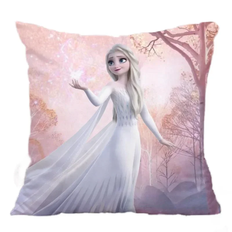 Disney Elsa Decorative Pillow Cases Cartoon Cushion Cover Children Girl Birthday Christmas Gift 40x40cm