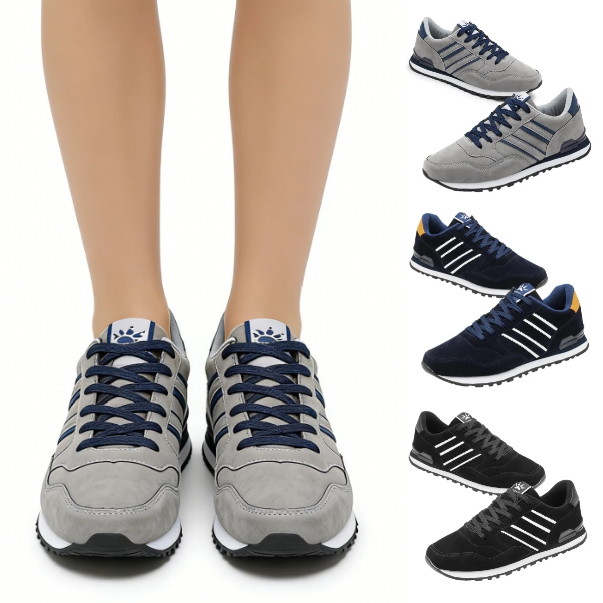 

Men's Casual Sneakers Light Suede Classic Running Shoes Outdoor Jogging Sport Shoes Comfortable Leisure Lace Up Walking Shoes