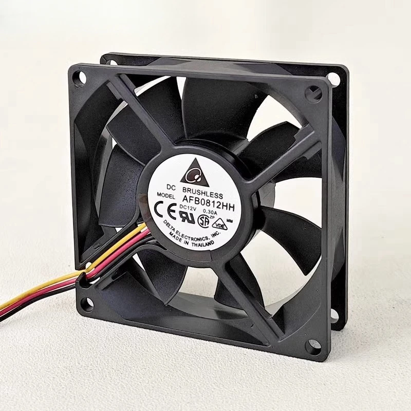 New original AFB0812HH 8025 12V 0.30A 8CM 2-wire 3-wire dual ball bearing high air flow cooling fan