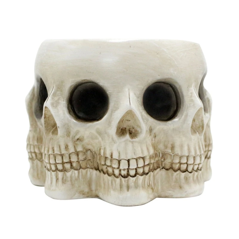 เรซิ่นกะโหลกศีรษะรูปดอกไม้หม้อสำนักงานชาวไร่Skullดอกไม้หม้อตกแต่งDropshipping