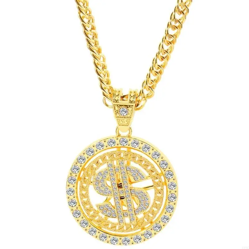 195C Big Money Necklaces Gold/Silver Chain with Dollar Sign for Rhinestone Jewelry Gi