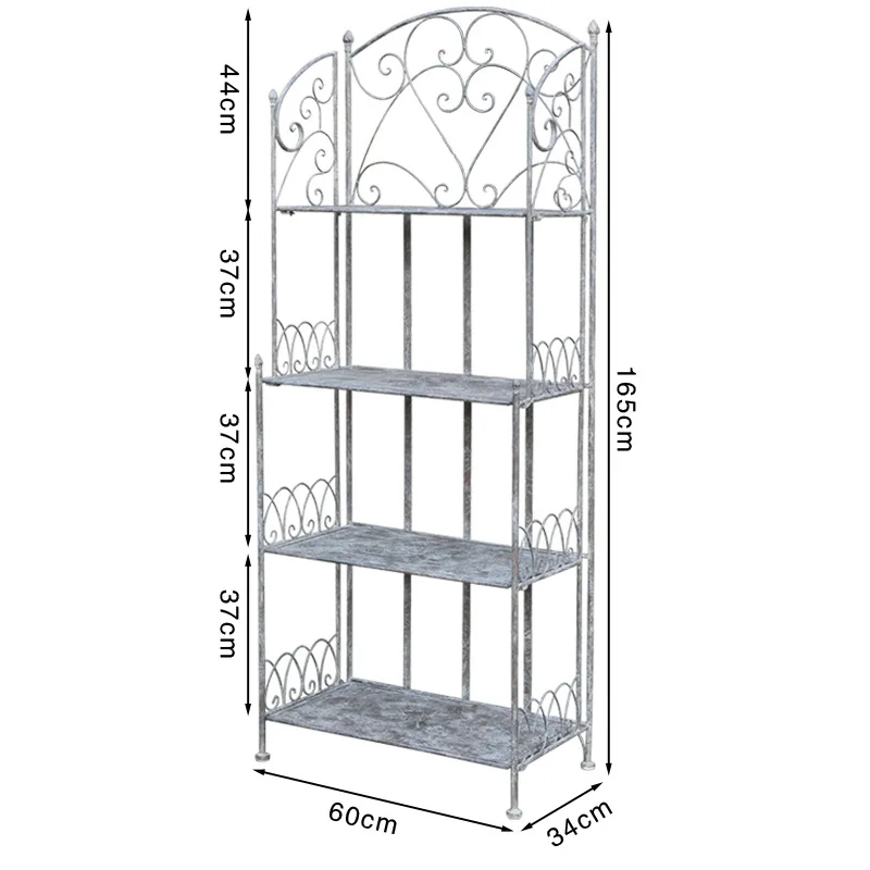 Production Order Retro Outdoor Wrought Iron Multi-layer Flower Stand Green Plant Shelf Balcony Garden Garden Flower Display Stan
