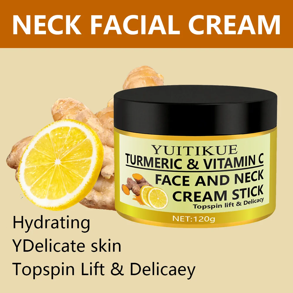 YUITIKUE فيتامين C وكركم كريم الوجه والرقبة - لا يسبب الحساسية، ثبات وتفتيحها، ترطيب ويمتص بسهولة #3