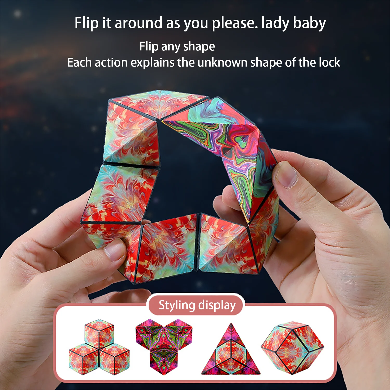 Versatile Infinite Magnetic Block 3D Solid Geometry Block Children\'s Thinking Exercise Puzzle Toy