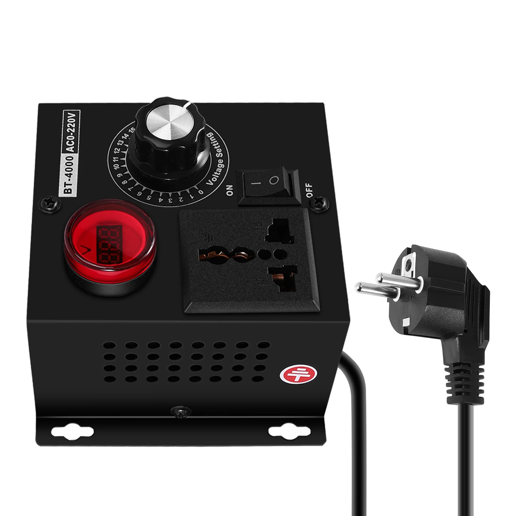 

ATS-Ac220V 4000W Scr Electronic Voltage Regulator Temperature Motor Fan Speed Controller Dimmer Electric Tool Adjustable,Eu